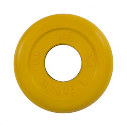 Диск обрезиненный, желтого цвета 26 мм MB Barbell MB-PltC26-0,5