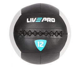 Медбол LIVEPRO Wall Ball 12 кг, черный, серый