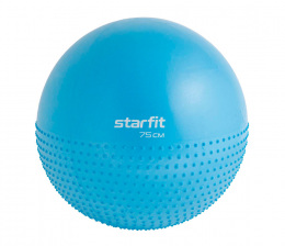 Фитбол полумассажный 75 см Starfit, синий пастель, антивзрыв