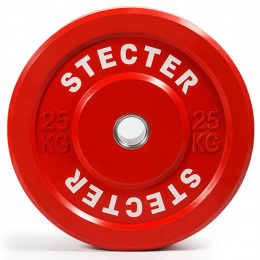 Каучуковый тренировочный диск 25 кг (красный)