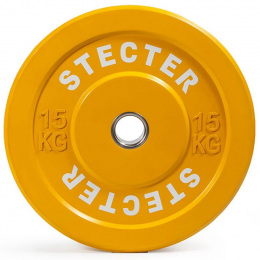Каучуковый тренировочный диск 15 кг (желтый)