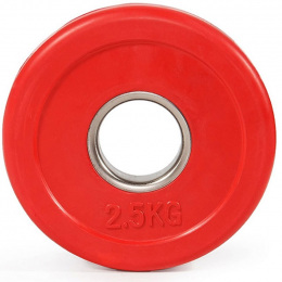 Цветной тренировочный диск 2,5 кг (малый, цвет - красный)