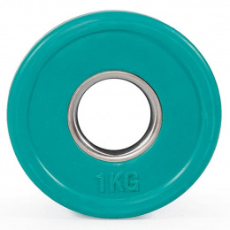 Цветной тренировочный диск 1,0 кг (малый, цвет - зеленый)