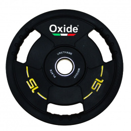 Черный полиуретановый олимпийский диск Oxide Fitness OWP02 15 кг