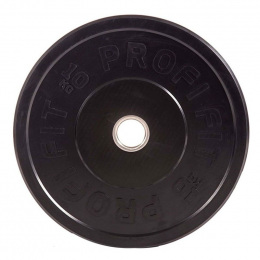 Диск для штанги каучуковый, черный, PROFI-FIT D-51, 10 кг