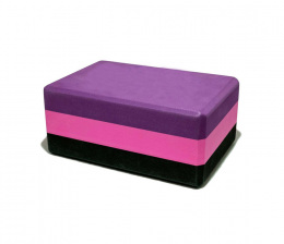 Блок для йоги трехцветный премиум ZSO, в коробке 