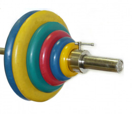 Штанга тренировочная 125,5 кг (МВ) цветная