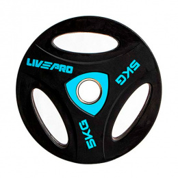 Олимпийский диск в уретане LIVEPRO 5 кг, черный/синий