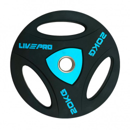 Олимпийский диск в уретане LIVEPRO 20 кг, черный/синий