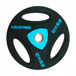 Олимпийский диск в уретане LIVEPRO 25 кг, черный/синий