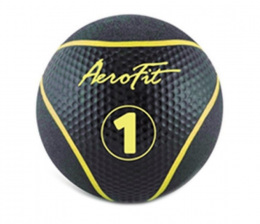 Набивной мяч 1 кг, черный/желтые полоски Aerofit AFMB