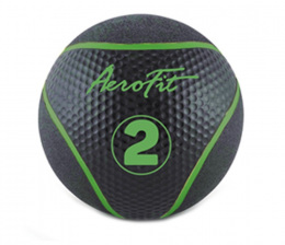 Набивной мяч 2 кг, черный/зеленые полоски Aerofit AFMB
