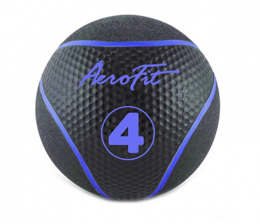 Набивной мяч 4 кг, черный/голубые полоски Aerofit AFMB
