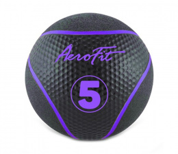 Набивной мяч 5 кг, черный/фиолетовые полоски Aerofit AFMB