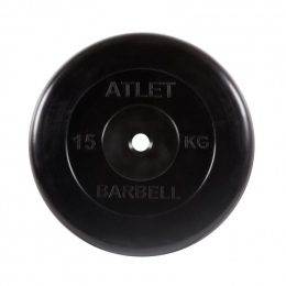 Диск обрезиненный Atlet, 15 кг 31 мм MB Barbell MB-AtletB31-15
