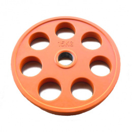 Диск JOHNS обрезиненный 15 кг d51 мм семихватовый, оранжевый