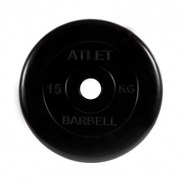 Диск обрезиненный Atlet, 15 кг 51 мм MB Барбел МВ-AtletB51-15