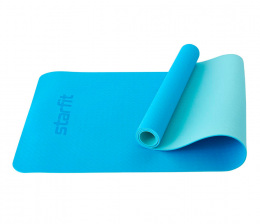 Коврик для йоги и фитнеса Starfit, TPE, 173x61x0,5 см, цвет синий пастель/мятный