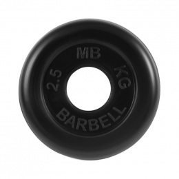 Диск обрезиненный черного цвета, 51 мм MB Barbell MB-PltB51-2,5