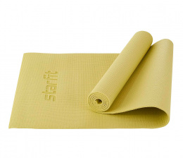 Коврик для йоги и фитнеса Starfit, PVC, 173x61x0,6 см, цвет желтый пастель