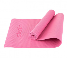 Коврик для йоги Starfit, PVC, 173x61x0,8 см, цвет розовый пастель