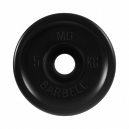 Диск обрезиненный, черный, евро-классик MB Barbell MB-PltBE-5