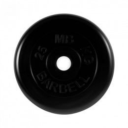 Диск обрезиненный черного цвета, 51 мм MB Barbell MB-PltB51-25