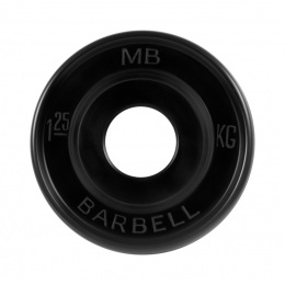 Диск обрезиненный, черный, евро-классик MB Barbell MB-PltBE-1,25