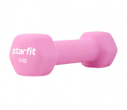 Гантель неопреновая 1 кг Starfit, розовый