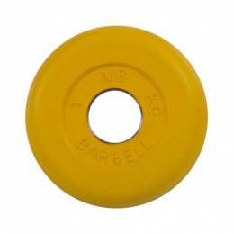 Диск обрезиненный желтого цвета, 31 мм MB Barbell MB-PltC31-1 