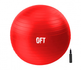 Гимнастический мяч 65 см красный с насосом OFT