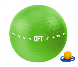 Гимнастический мяч 65 см зеленый с насосом OFT