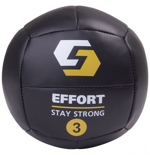 Мяч для кроссфита EMD3, кожзам, 3 кг, черный