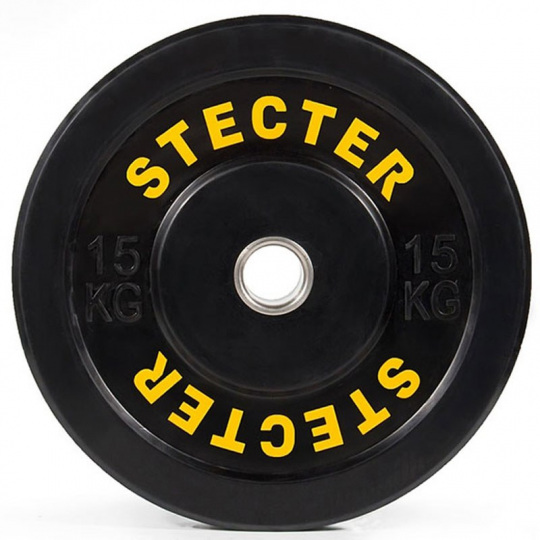 Каучуковый диск для штанги (rubber bumper plates) 15 кг