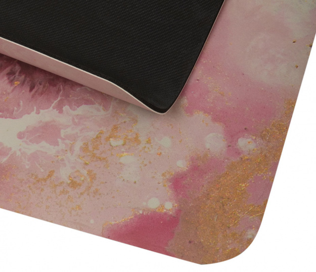 Коврик для йоги INEX Yoga PU Mat 185 x 68 x 0,4 см полиурета, розовый мрамор с позолотой