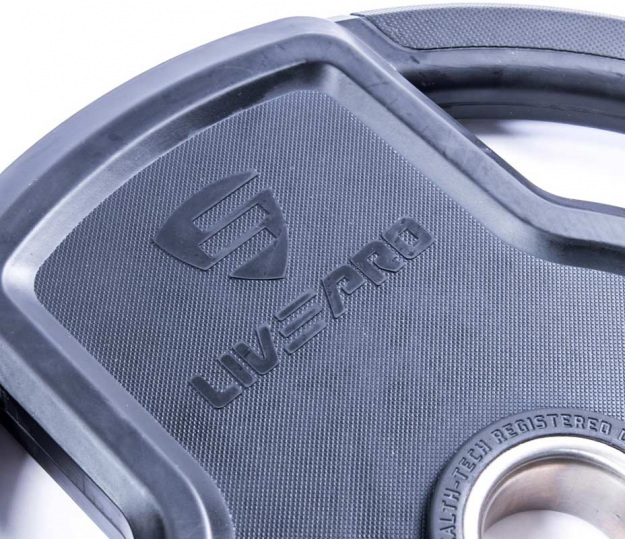 Обрезиненный диск LIVEPRO Premium Rubber 10 кг, черный