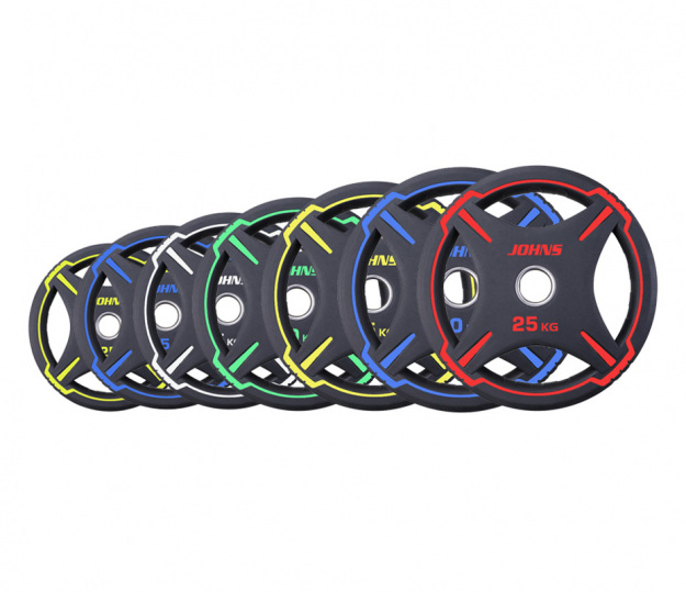 Набор дисков для штанги d51мм, 1,25-25 кг, 4 хвата, полиуретановые, цвет черный 