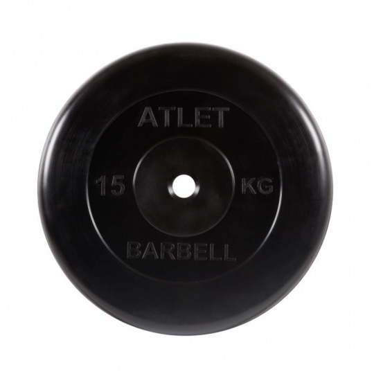 Диск обрезиненный Atlet, 15 кг 31 мм MB Barbell MB-AtletB31-15