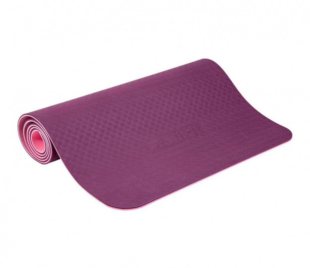 Коврик для йоги и фитнеса 1730х610х6 мм, фиолетовый/розовый, PROFI-FIT