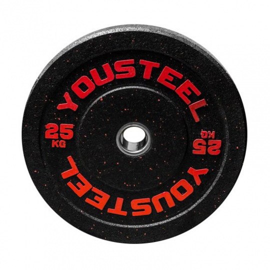 Диск для штанги Yousteel 25 кг с цветными вкраплениями