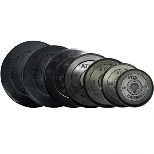 Набор дисков обрезиненных Atlet, D-51 мм, 1,25-25 кг