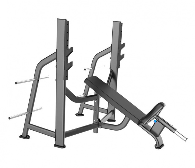 Наклонная скамья со стойками для жима под углом вверх / Olympic Bench Incline Fusion Pro E-7042 