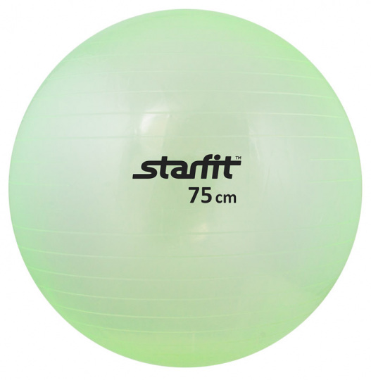 Мяч гимнастический SF-105 75 см, прозрачный, зеленый