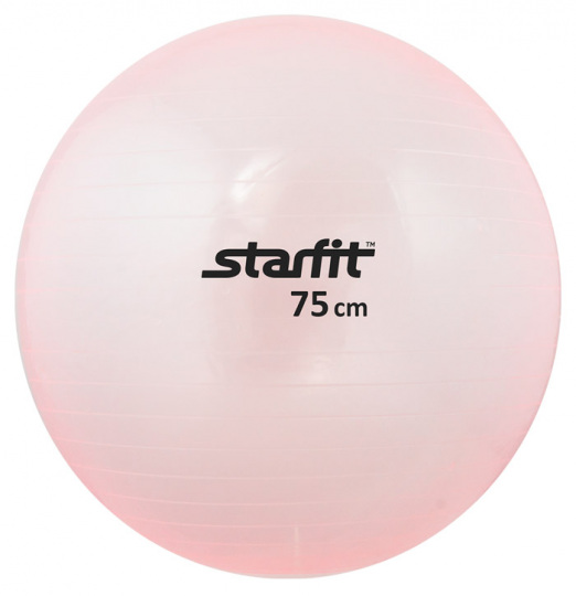 Мяч гимнастический SF-105 75 см, прозрачный, розовый