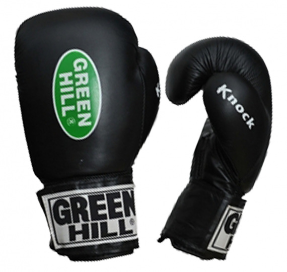 Перчатки боксерские KNOCK KBK-2105, 10oz, кожа, черный