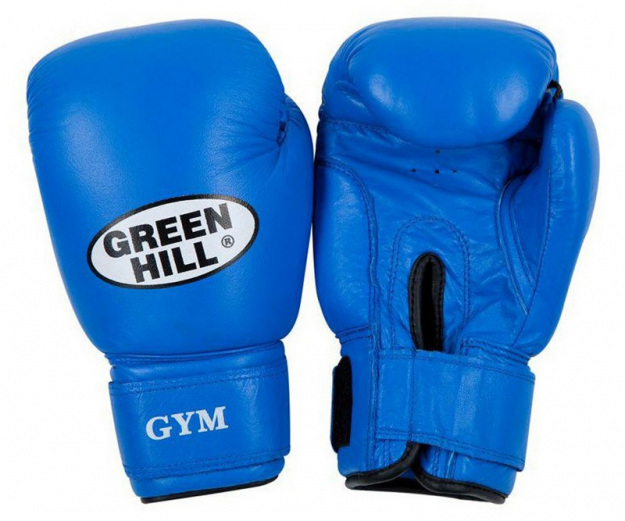 Перчатки боксерские GYM BGG-2018, 14oz, кожа, синий