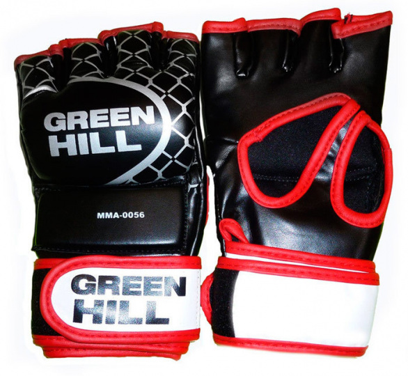 Перчатки для смешанных единоборств MMA-0056, к/з, черный
