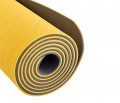 Коврик для йоги и фитнеса Starfit, TPE, 173x61x0,7 см, желтый/серый