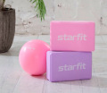 Блок для йоги Starfit, EVA, розовый пастель