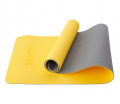 Коврик для йоги и фитнеса Starfit, TPE, 173x61x0,7 см, желтый/серый
